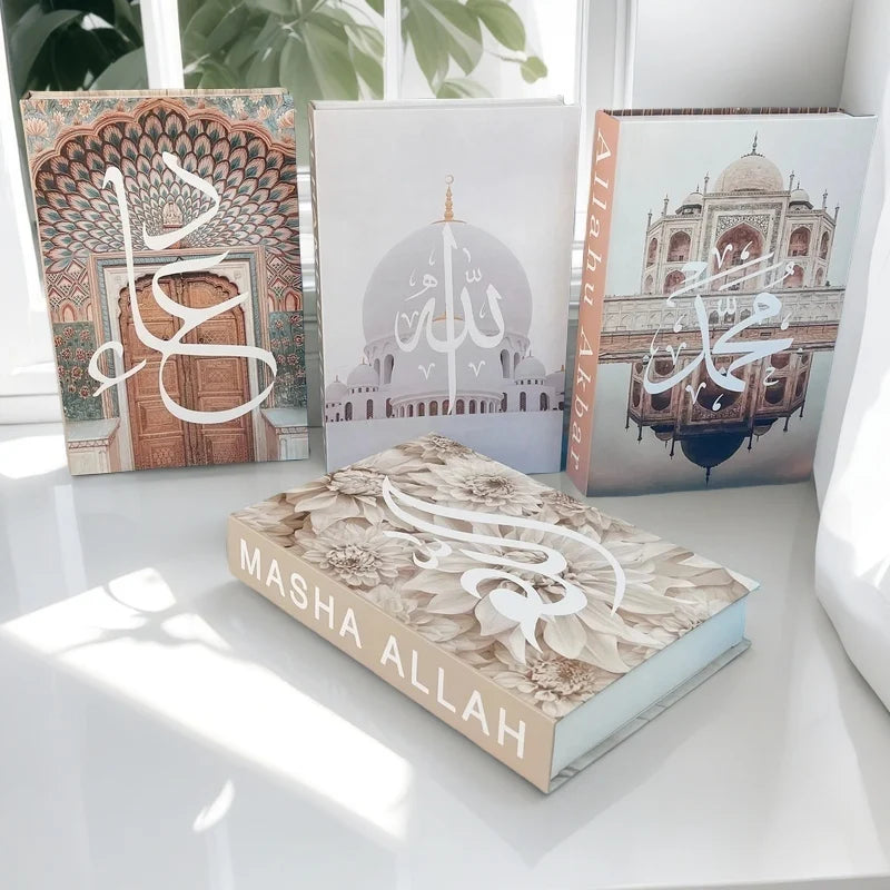 Islamic Decorative Books Kaaba Mosque Luxury Fake Book Storage Box Interior Decoration Coffee Table Bedroom Ornaments Room Decor