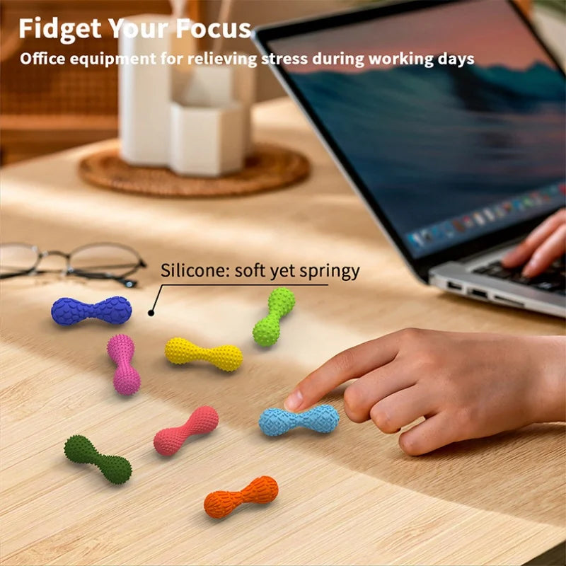 Fidget Texture Sensory Stone Fingertip Massage Dumbbells Stress Relief Gyroscope Muscle Training Desk Toy for Adults Office Gift