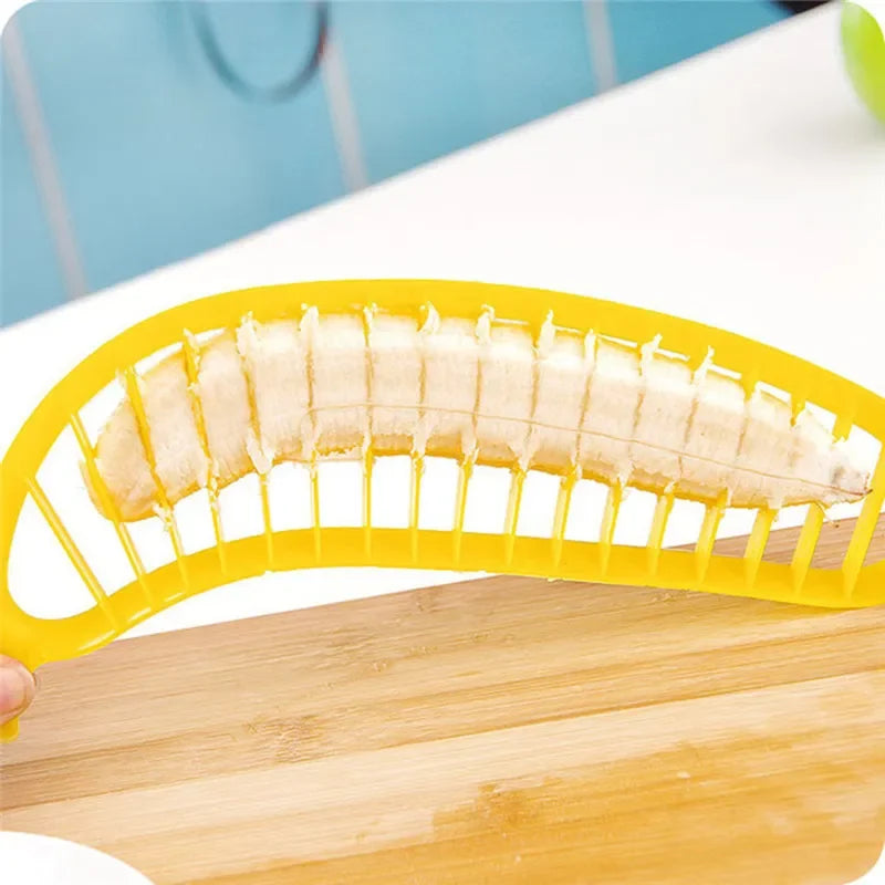 Kitchen Gadgets Plastic Banana Slicer Cutter Fruit Vegetable Tools Salad Maker Banana Chopper  Kitchen Tools Cooking Cut