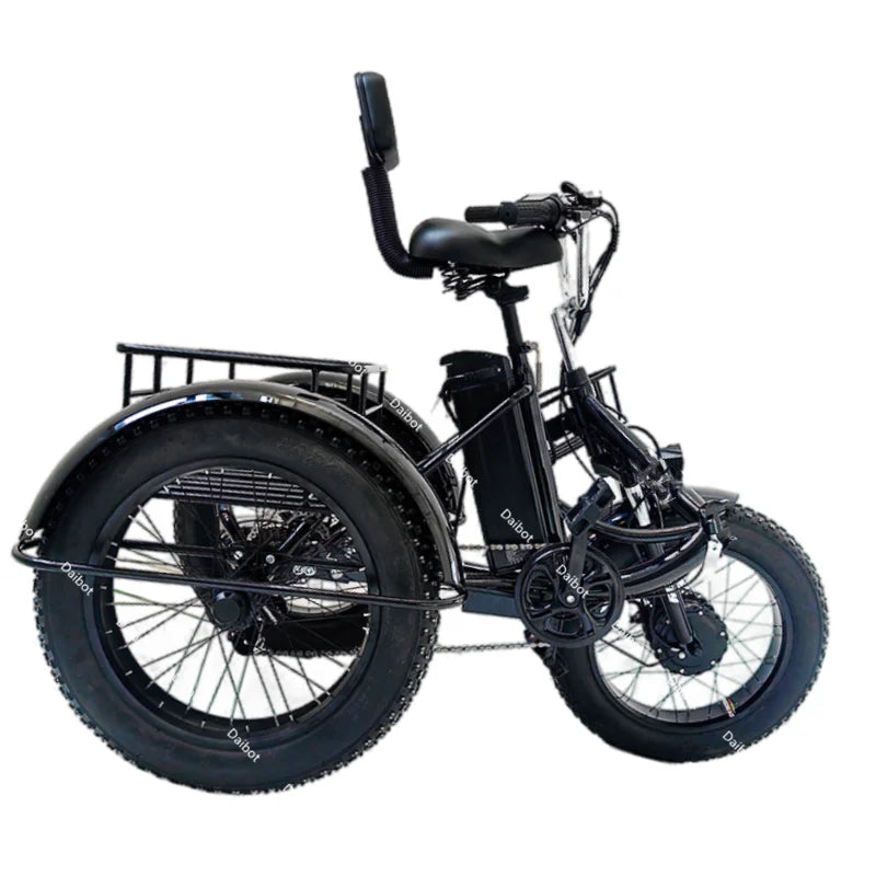 20 Inch Fat Tire Electric Folding Bicycle For Adults 48V 500W Electric Tricycles 3 Wheel Electric Cargo Bike For Women Man Ebike
