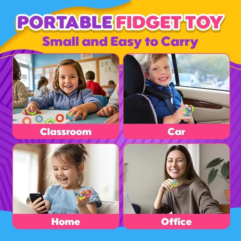 Rotating Fidget Ring Sensory Finger Spinner Anti-Anxiety Stress Relief Toys for Adults ADHD Autism Quiet Classroom Prizes Gifts