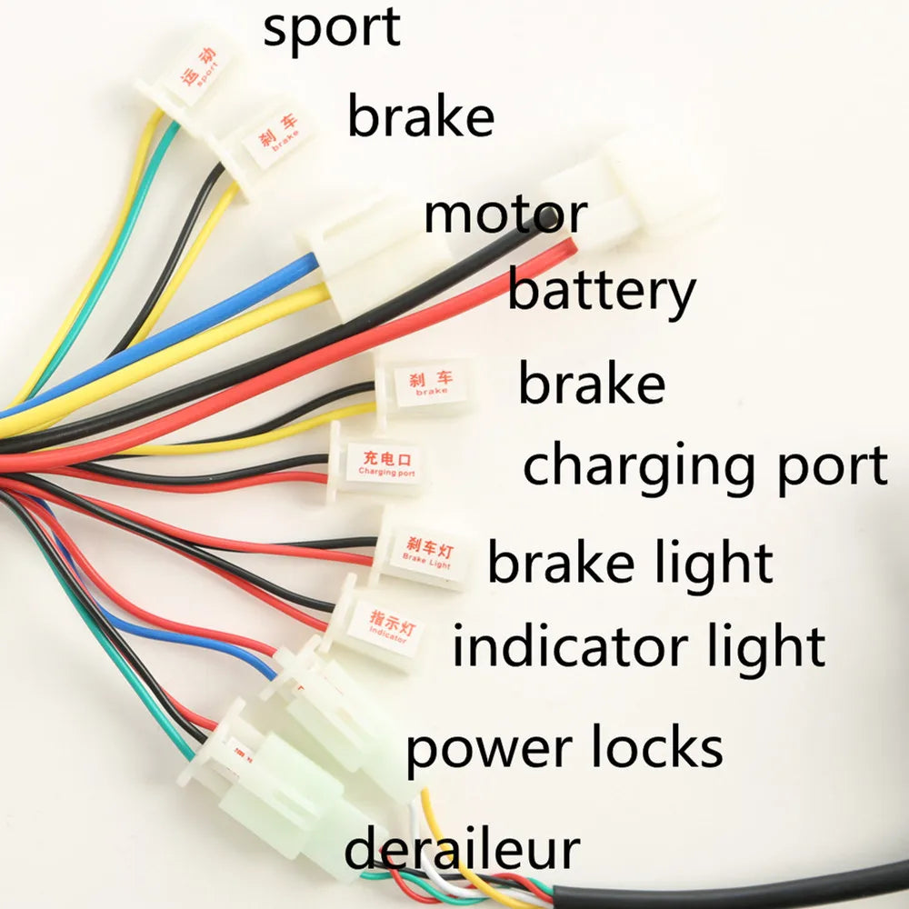 24V 36V 48V 250W 350W 500W 1000W Electric Bike Accessories Motor Brushed Controller Throttle Twist Grip with Reflective Stickers