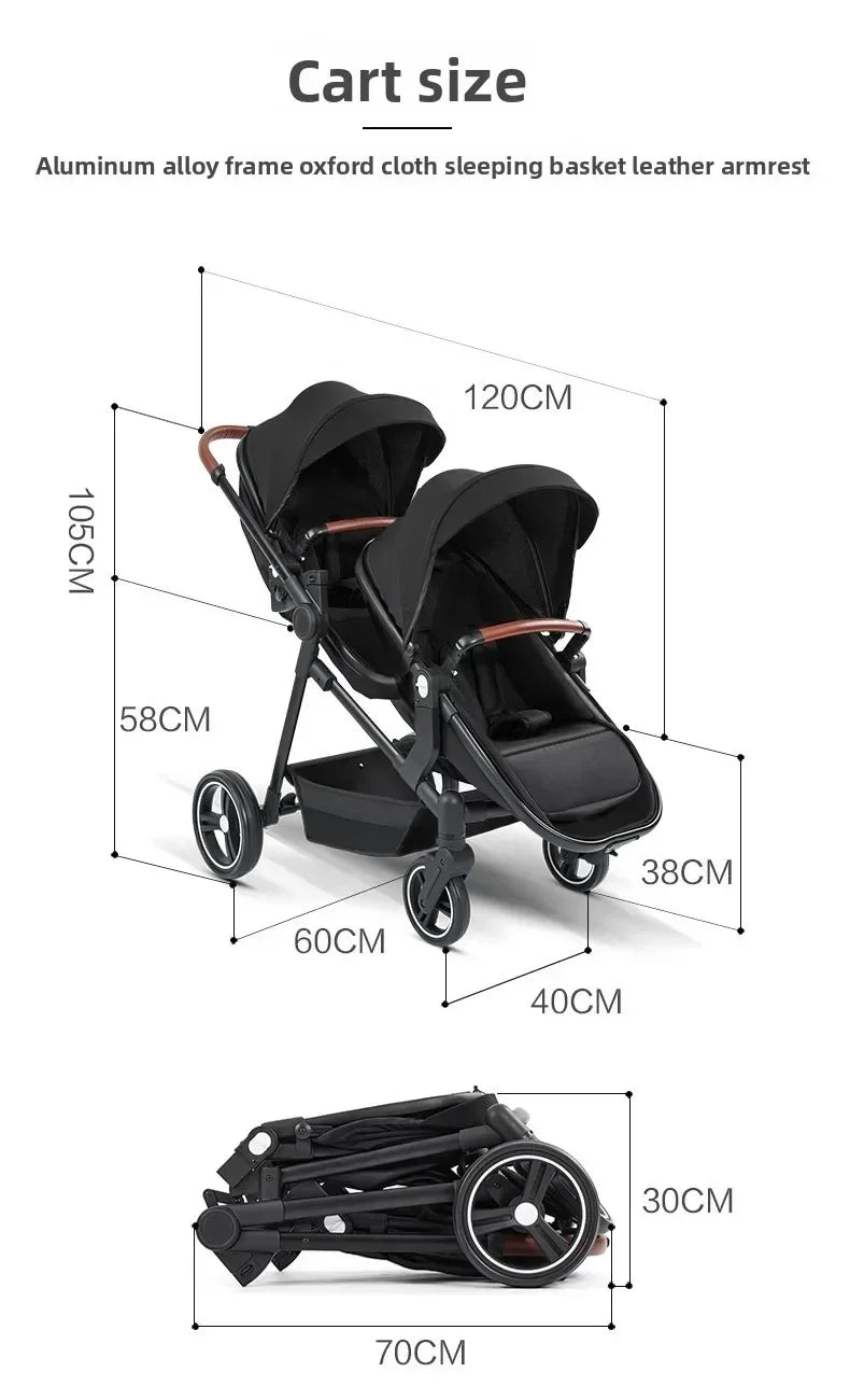 2026 Foldable Multifunctional Twin Stroller Convertible Lightweight Baby Bike EU Shipping