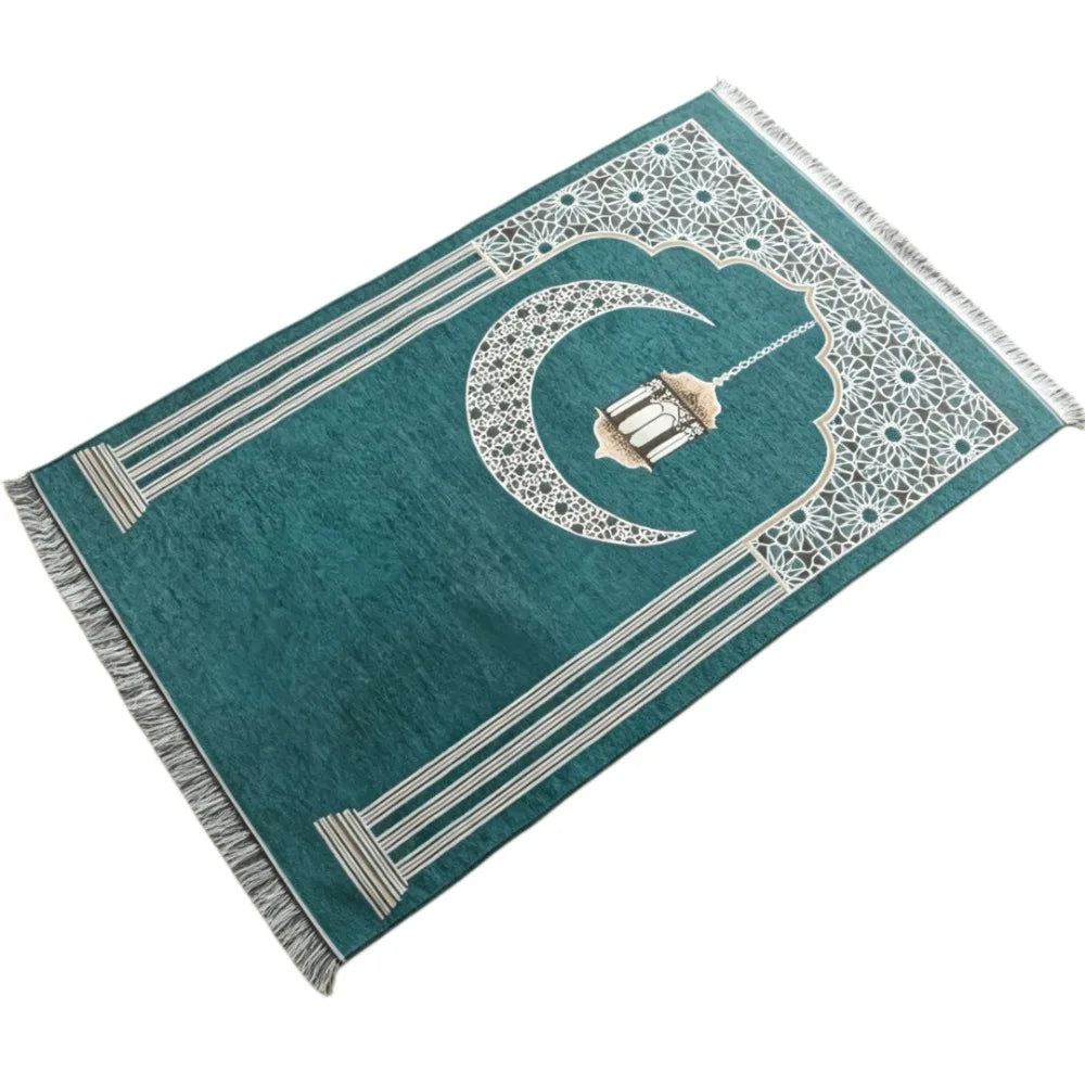 Islamic Floral Prayer Mat, Easy-to-clean Muslim Worship Rug, Foldable Skin-friendly and Wear-resistant Kneeling Blanket