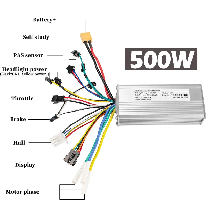 24V 36V 48V 60V Electric Bike Brushless Controller with LCD Display E-bike Accessories Parts E-Scooter 500W S886 S830 G51 S866