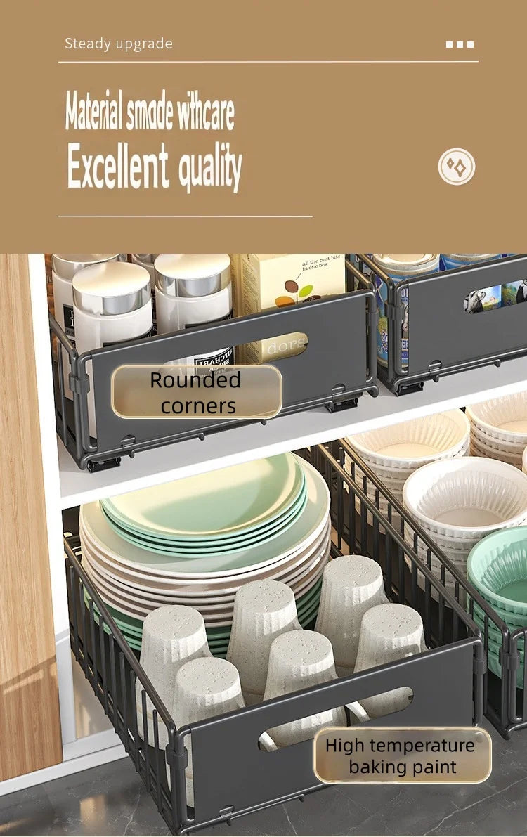 Kitchen Storage Rack Sink Storage Rack Drawer Organizer Suitable for Sink and Countertop Spice Jar Storage Rack Cabinet Rack
