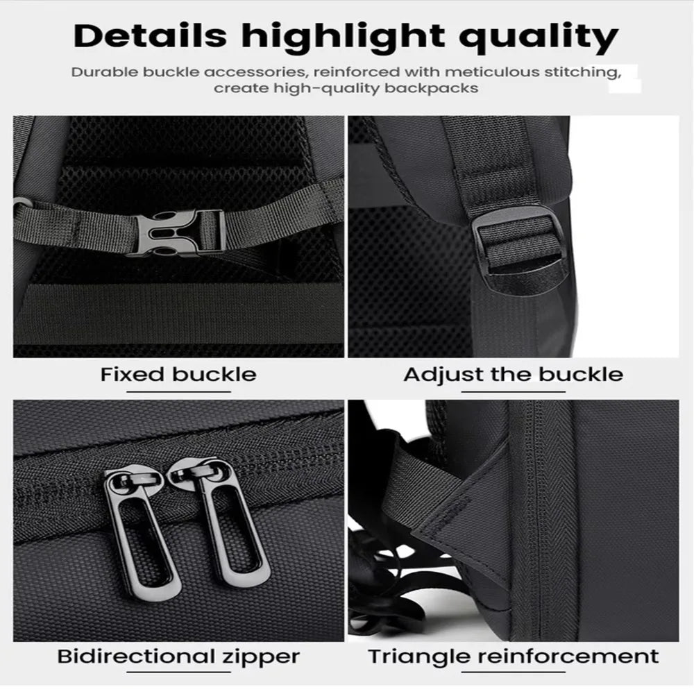 Unisex-Laptop-Rucksack mit großem Fassungsvermögen, stilvolle, multifunktionale Computertasche für Herren, ideal als Rucksack für Studenten, geeignet für die Schule, den täglichen Arbeitsweg und Geschäftsreisen.