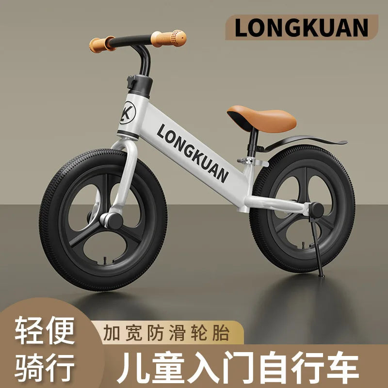 12 Inches Balance Bike High Carbon Steel Frame Adjustable Handlebar Adjustable Seat Two Wheeled Gliding Push Bike Outdoor Riding