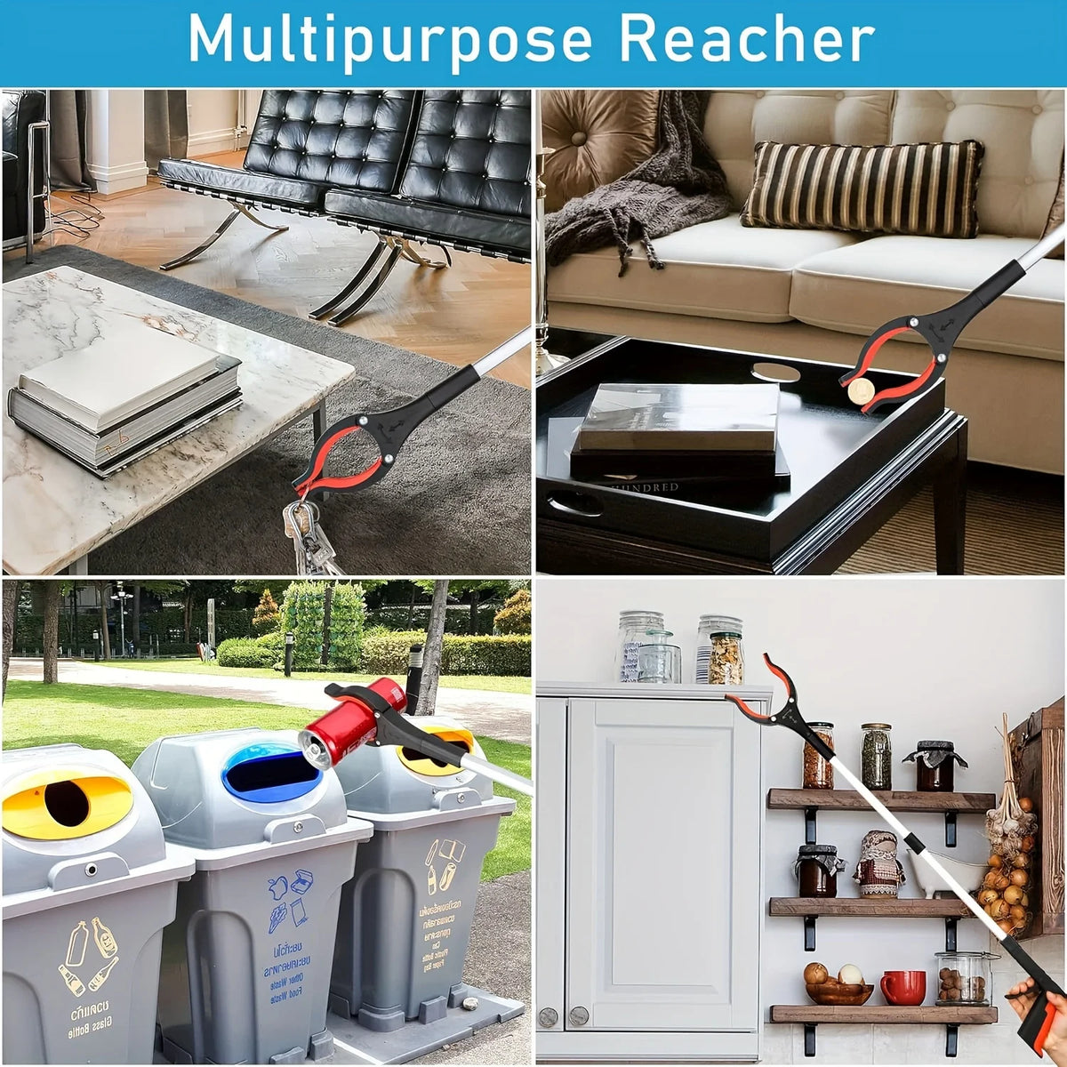 Long handle foldable garbage clip, multifunctional environmental sanitation garbage collector, compact and portable sanitary gar