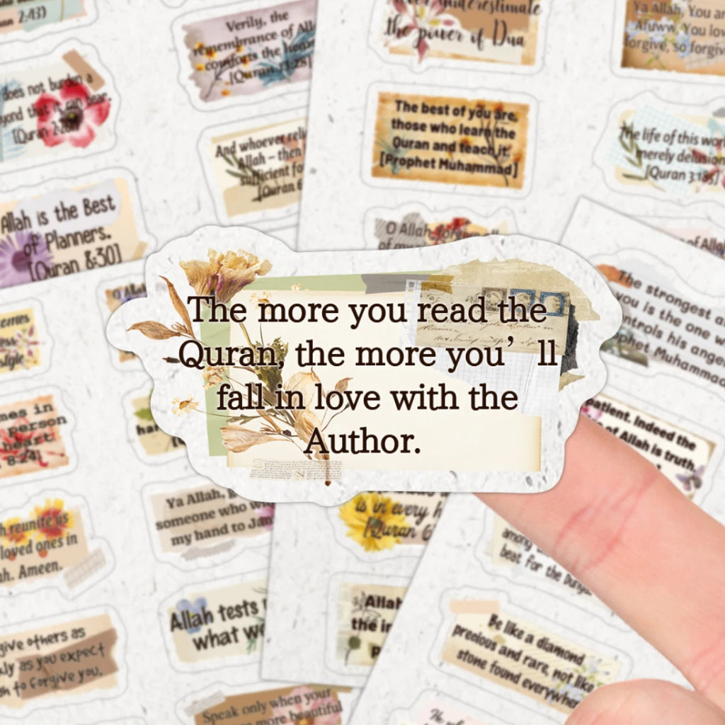 4sheets-50pcs Islamic Quranic Verses Inspirational Quotes Stickers For Quran Journaling,Scrapbooking,Ramadan Decor,Muslim Gifts