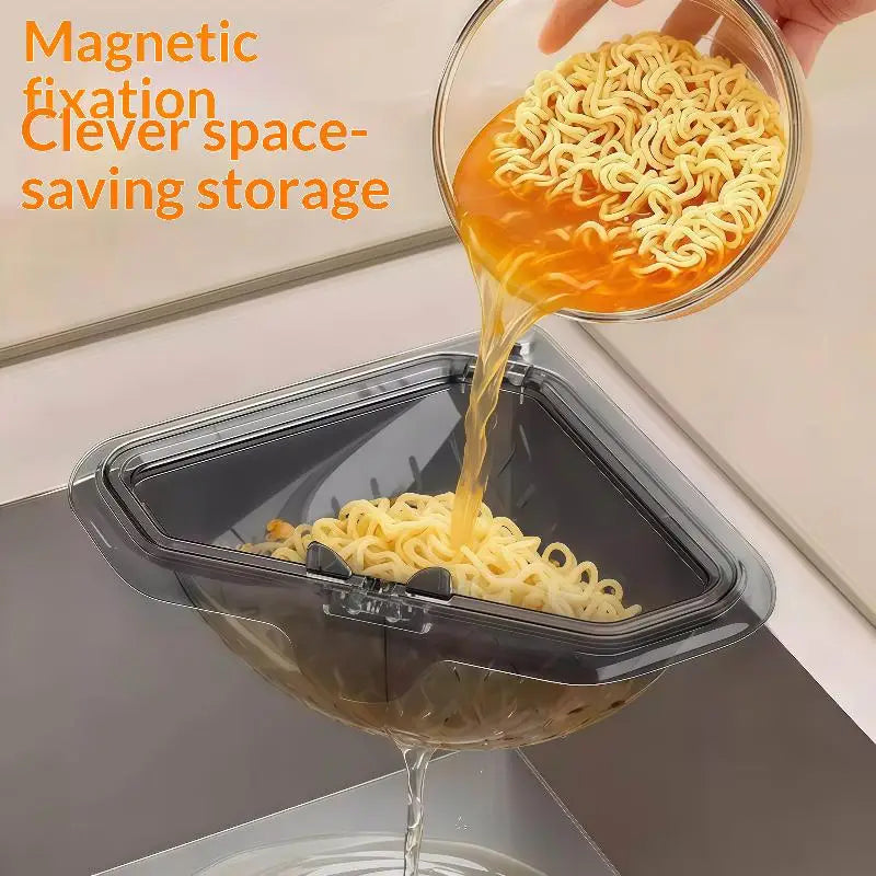 Kitchen Sink Corner Drain Strainer Basket Food Safe Durable Plastic Fast Draining for Home Kitchen Waste Sorting Use
