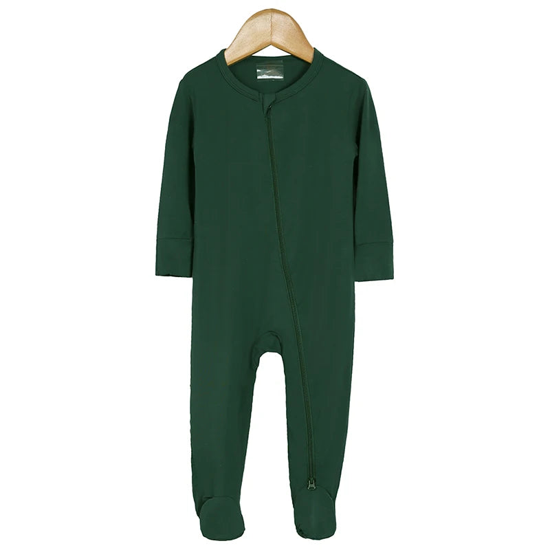 2026 Newborn Baby Bamboo Fiber Romper Solid Breathable Long Sleeve Clothes For 0-24M Boy Girl Jumpsuit Infant Loungewear Pyjamas