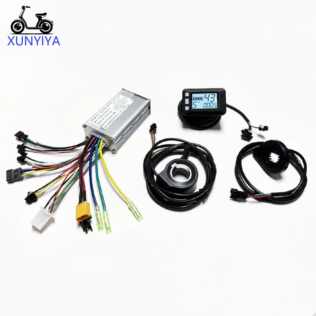 25A E-Bike Brushless Motor Controller 24V/36V/48V 350W-500W with  P.A.S Throttle UART No.2 P3 LCD Display for E- Scooter Repair.