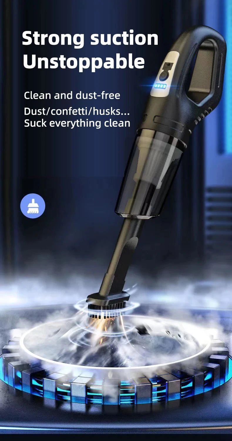 Auto-Multifunktionsstaubsauger, Handstaubsauger mit starker Saugkraft, wiederaufladbar, für Auto und Zuhause, kleiner kabelloser Staubsauger für Paare.