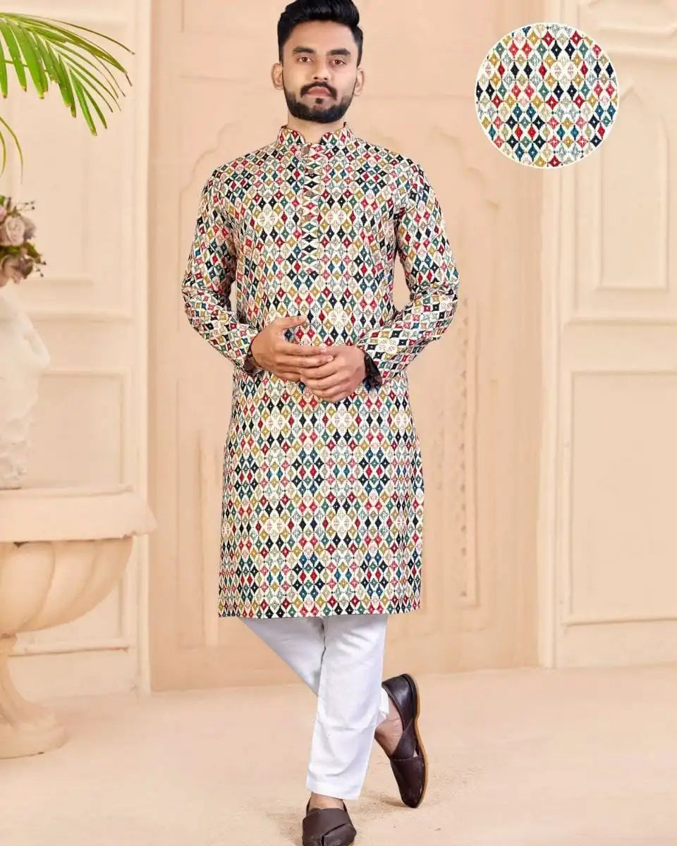Men Islamic Arabian Patchwork Striped Embroidery Eid Muslim Long Robe Jubba Casual Thobe Men Muslim Islamic Men Robe
