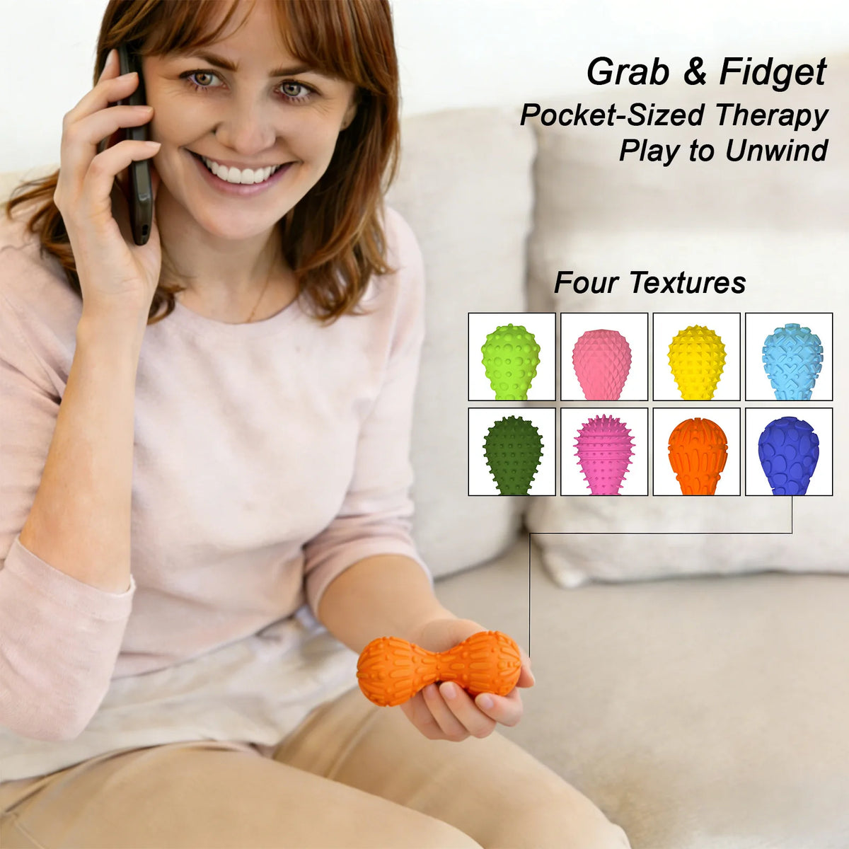 Fidget Texture Sensory Stone Fingertip Massage Dumbbells Stress Relief Gyroscope Muscle Training Desk Toy for Adults Office Gift
