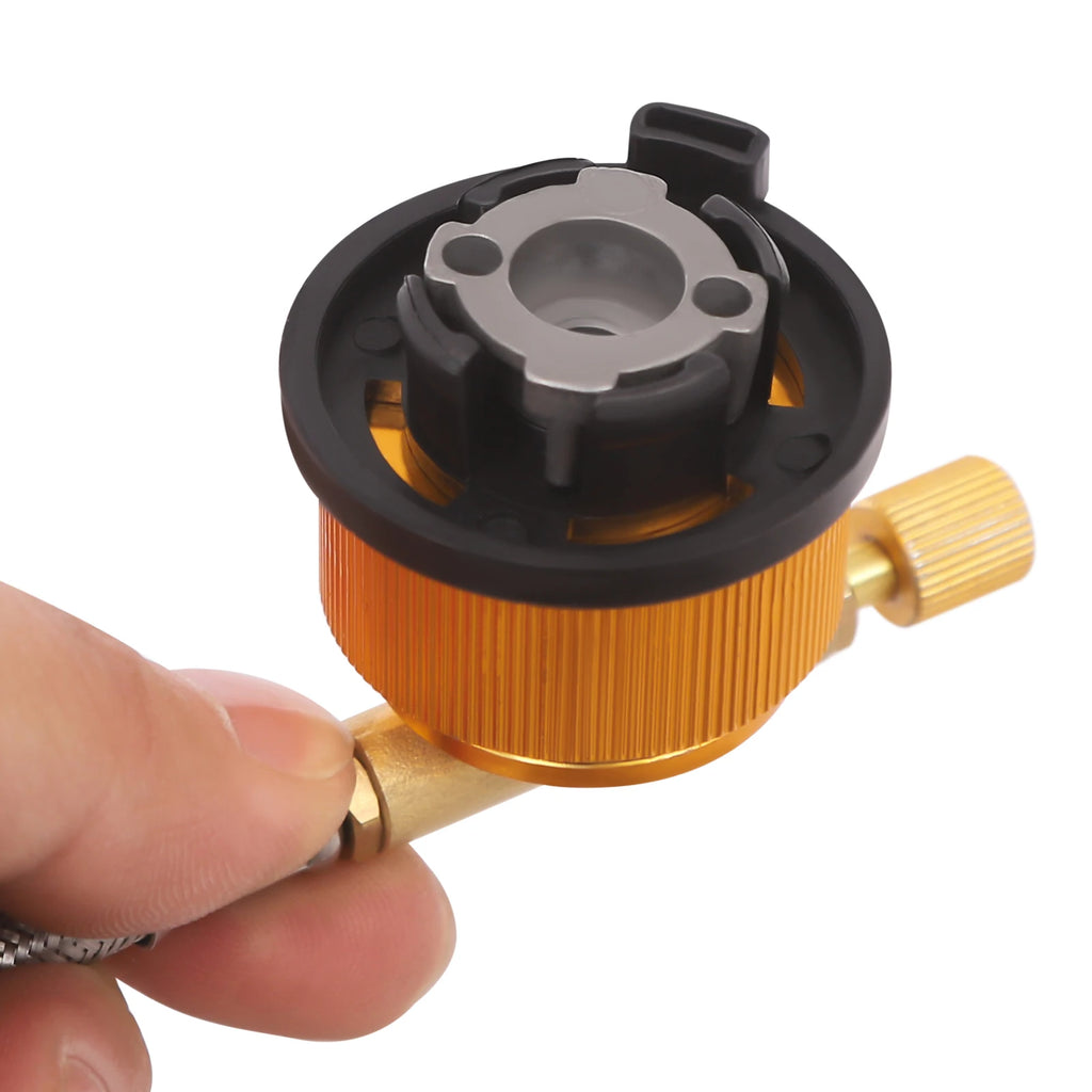 21000W Portable Butane Camping Stove Outdoor Burner with 2 Adapters Gas Stove Propane Portable Stove for Outdoor Frying Boiling