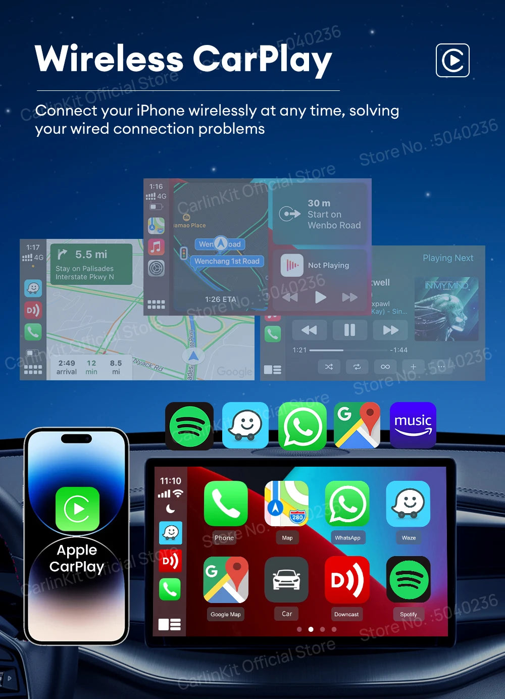 CarlinKit CCPA Wireless CarPlay Für Android Auto Radio Drahtlose Android Auto Drahtlose Auto Connect Mirrorlink Smart USB Adapter