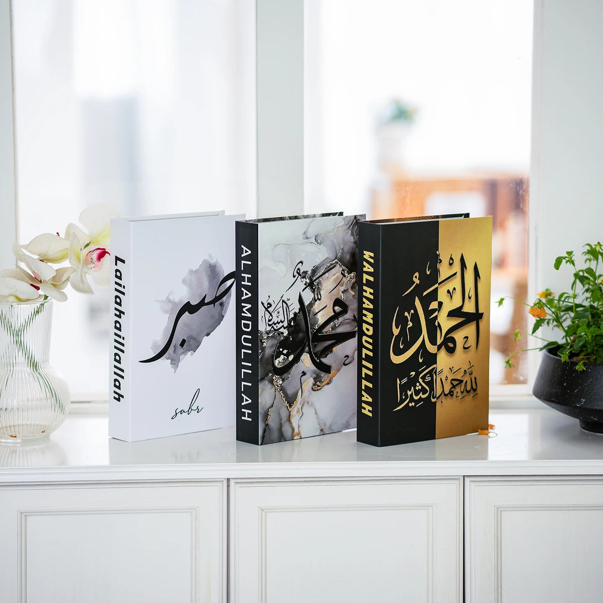 Islamic Luxury Fake Book Decorative Books Storage Box Coffee Table Interior Decoration Kaaba Mosque Muslims Bedroom Home Decor