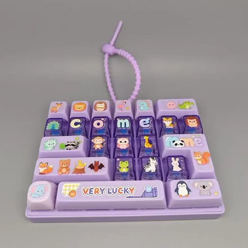 Purple Fidget Keyboard Toy With Cute Animal Patterns And Smooth Touch Perfect For Home Leisure Office Stress Relief