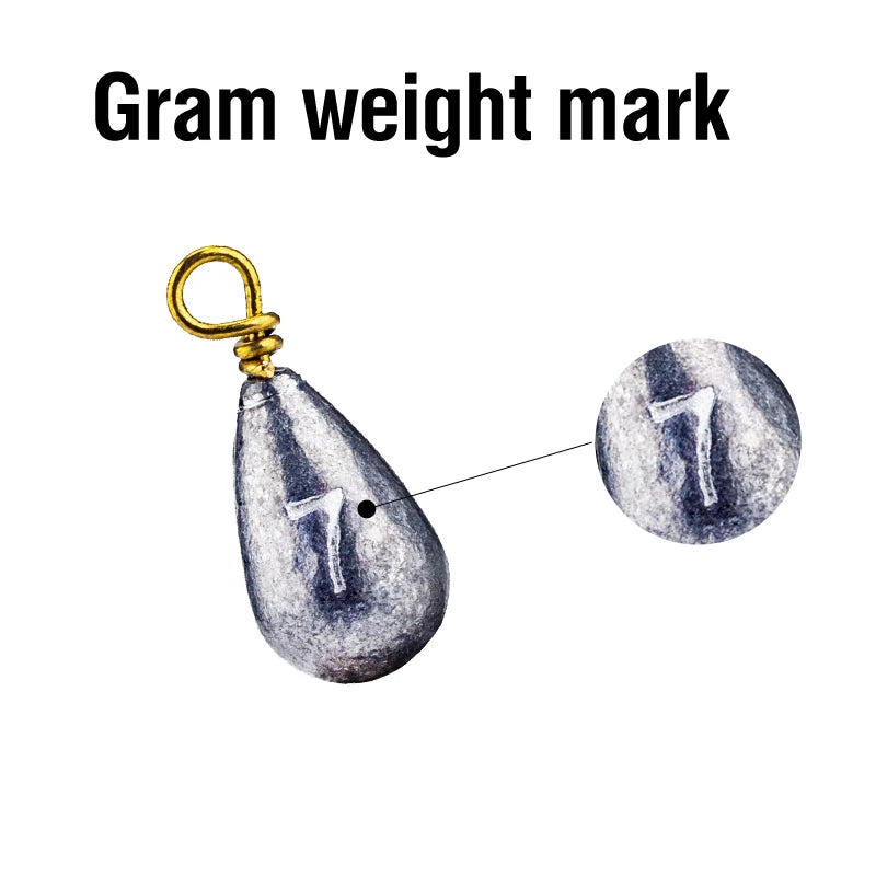22Pcs Lead Fishing Sinker 3.5g/5g/7g/10g/14g Weight Sinker Boxed Bell Drop With Brass Swivels Fishing Gear Lead Sinker