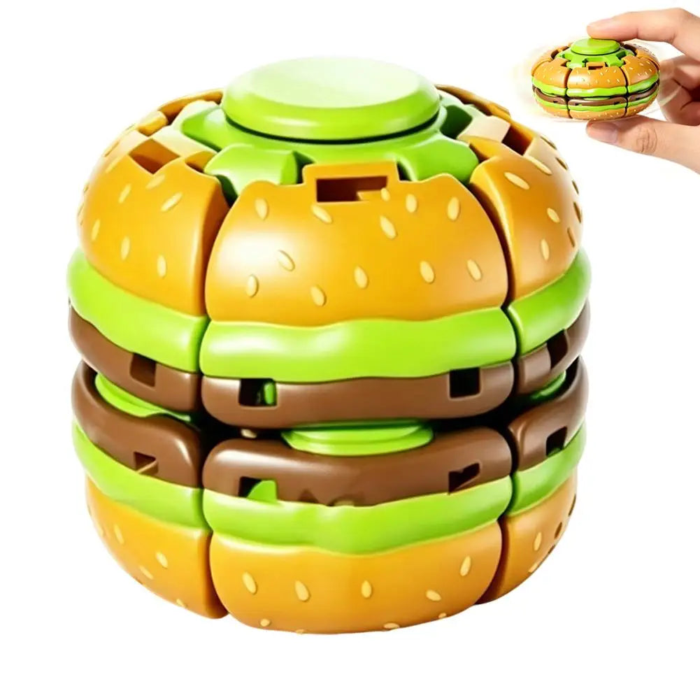 Fidget Burger Gyro Toy Stress Relief Fingertip Spinner Rotating Decompression Gyroscope for Adults
