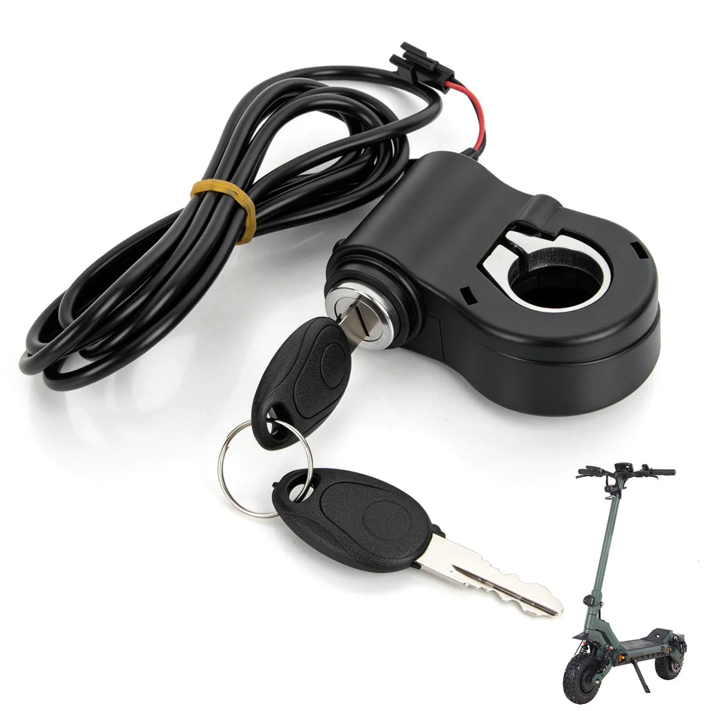 12V-72V Ebike Key Ignition 2 Wires Ignition Lock Key Switch with 2 Key for Super 73 for Ridstar Q20 Electric E-Scooter Universal