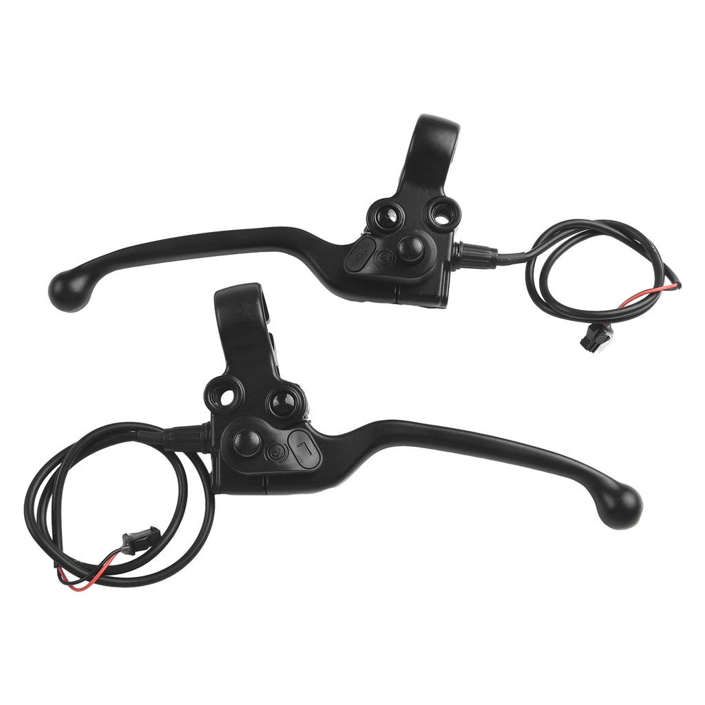 1 Pair E-Bike Mechanical Brake Levers Electric Bicycle Part With Parking Button 2-pin Male Cycling Handle Ebike Accessories