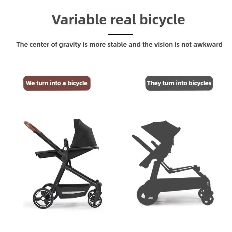 2026 Foldable Multifunctional Twin Stroller Convertible Lightweight Baby Bike EU Shipping