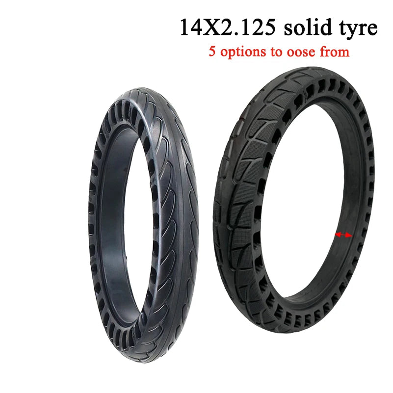 14X2.125  electric vehicle scooter without inflatable explosion-proof solid tire for Folding Electric Bicycle E-bike Accessories