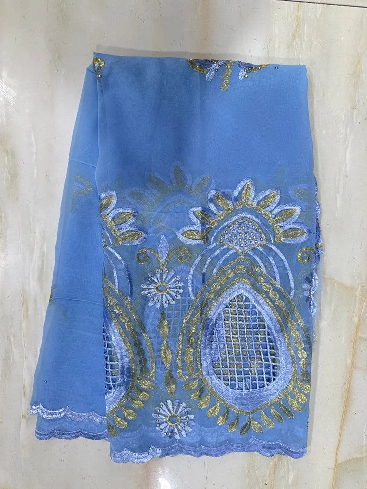 Fashionable Islamic New 2025 Dubai African Chiffon Hijab Pashmina Large Embroidered Shawl for Muslim Women Turban Headscar