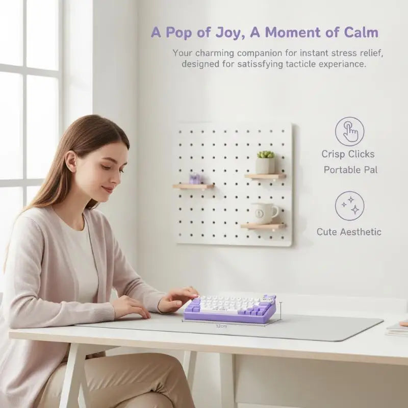 Purple Fidget Keyboard Toy With Cute Animal Patterns And Smooth Touch Perfect For Home Leisure Office Stress Relief