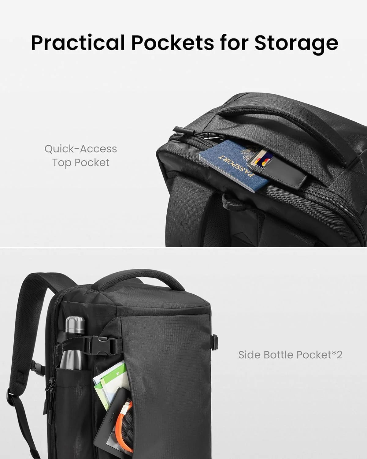 Reiserucksack 28L, Wasserdichter und Leichter Business-Rucksack für Handgepäck, Geeignet für Kurze Geschäftsreisen