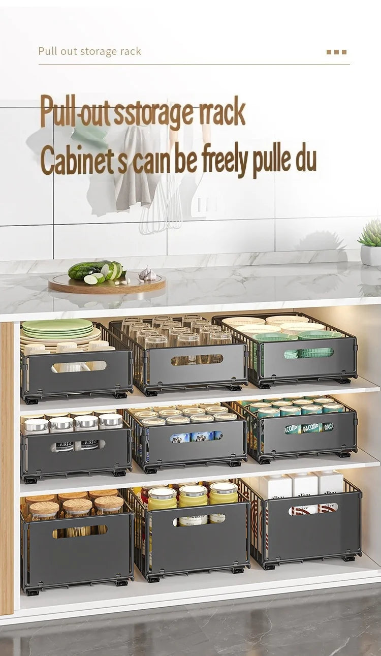Kitchen Storage Rack Sink Storage Rack Drawer Organizer Suitable for Sink and Countertop Spice Jar Storage Rack Cabinet Rack