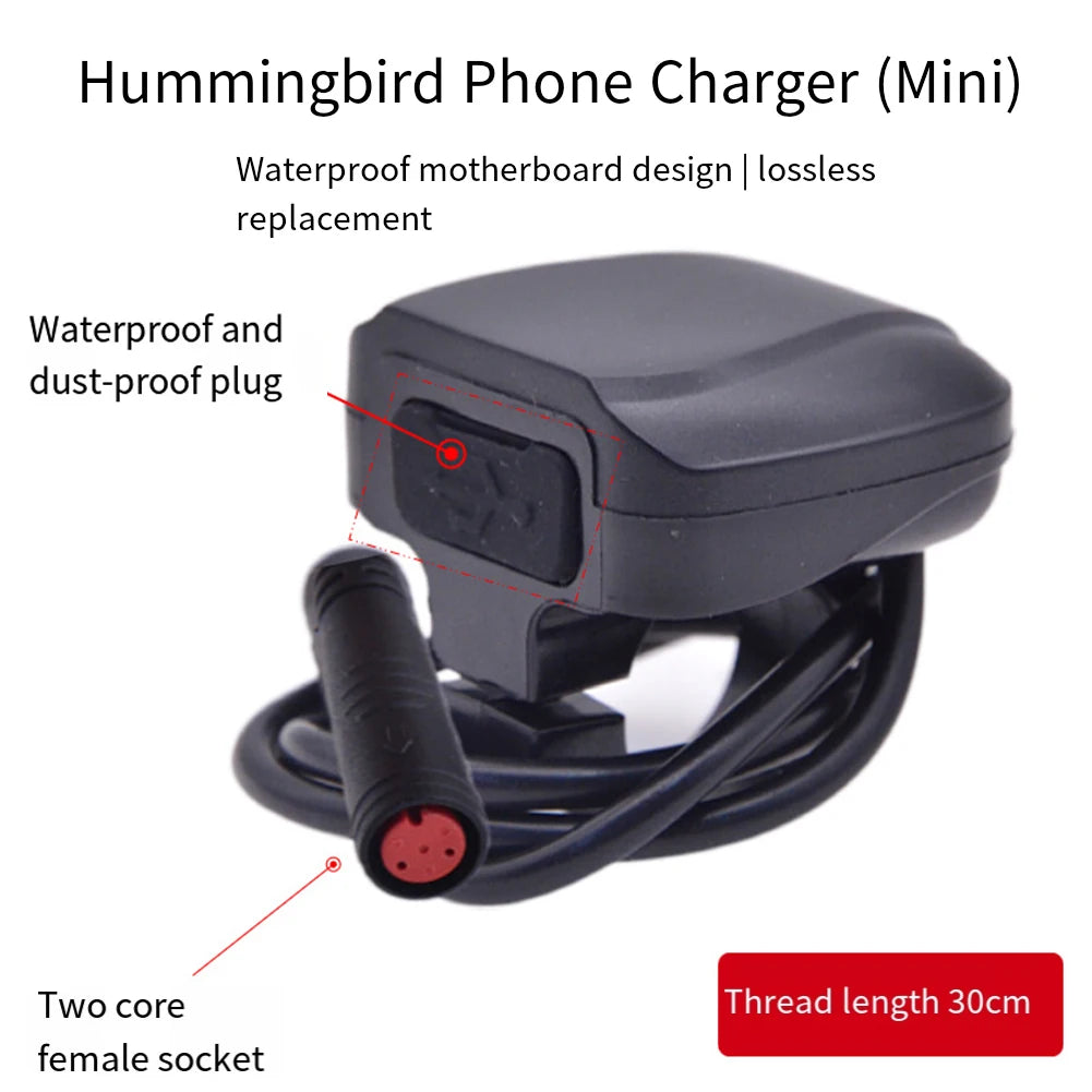 1pcs 36-48V Battery Charger- USB Adapter For Ebikes 5V2.1A USB Output Electric Bicycle For Charger- Mount For Motorcycle Scooter