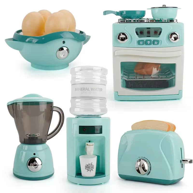 Kids Kitchen Toy Simulation Washing Machine Bread Maker Oven Microwave Girls Play House Role Play Interactive Toys For Children