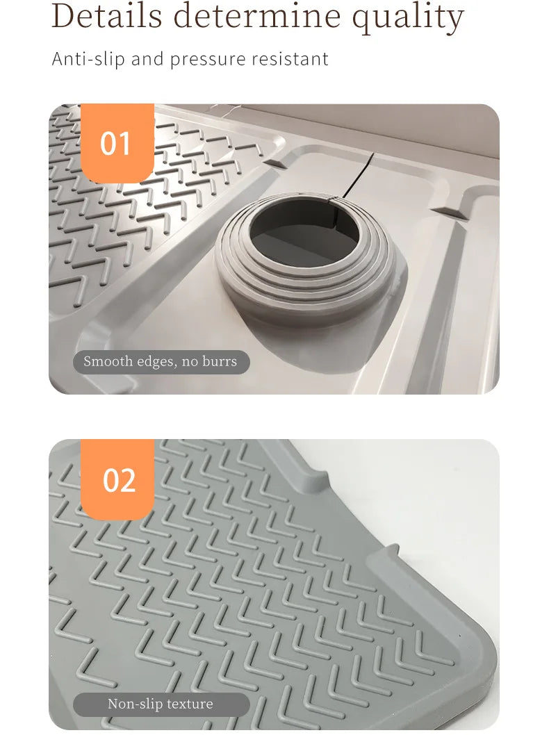 Kitchen Tools Silicone Faucet Drain Pad Slope Drain Pad Storage Pad Foldable Wash Table Waterproof Pad