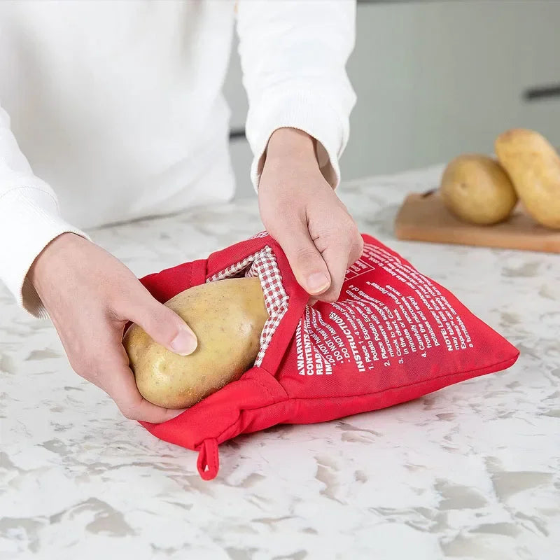 Kitchen Supplies Microwave Potato Bag Baked Potato Bag Red Pouch Cooking in Just 4 Minutes Cooker Bag Potato Bags Kitchen Tools