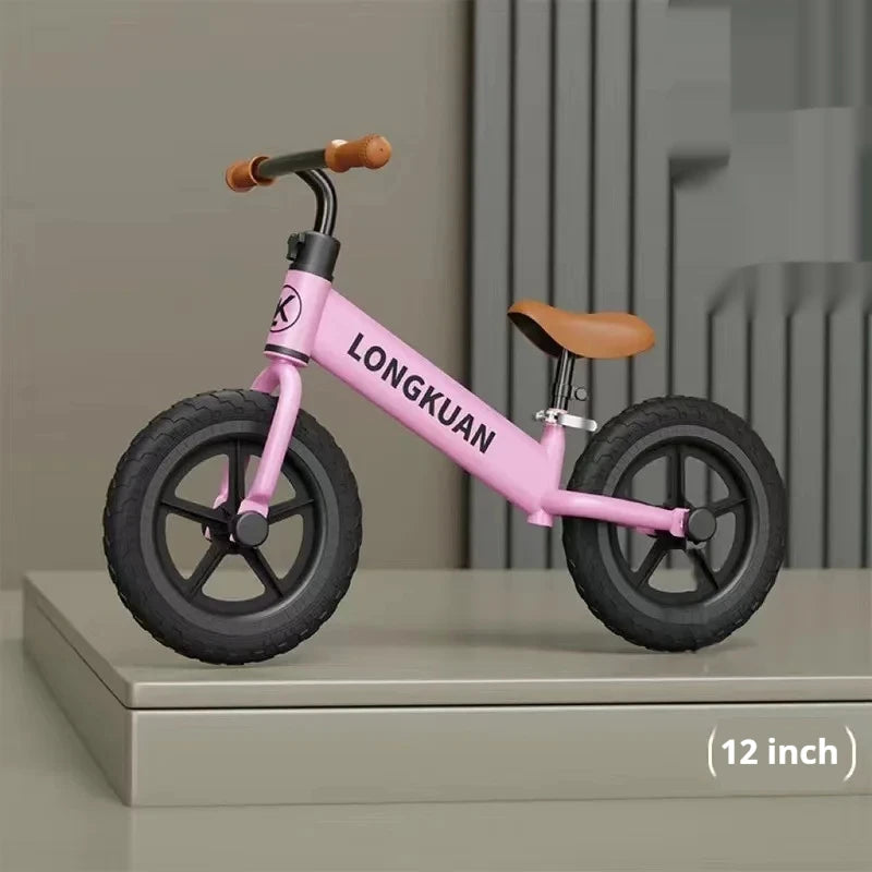 12 Inches Balance Bike High Carbon Steel Frame Adjustable Handlebar Adjustable Seat Two Wheeled Gliding Push Bike Outdoor Riding