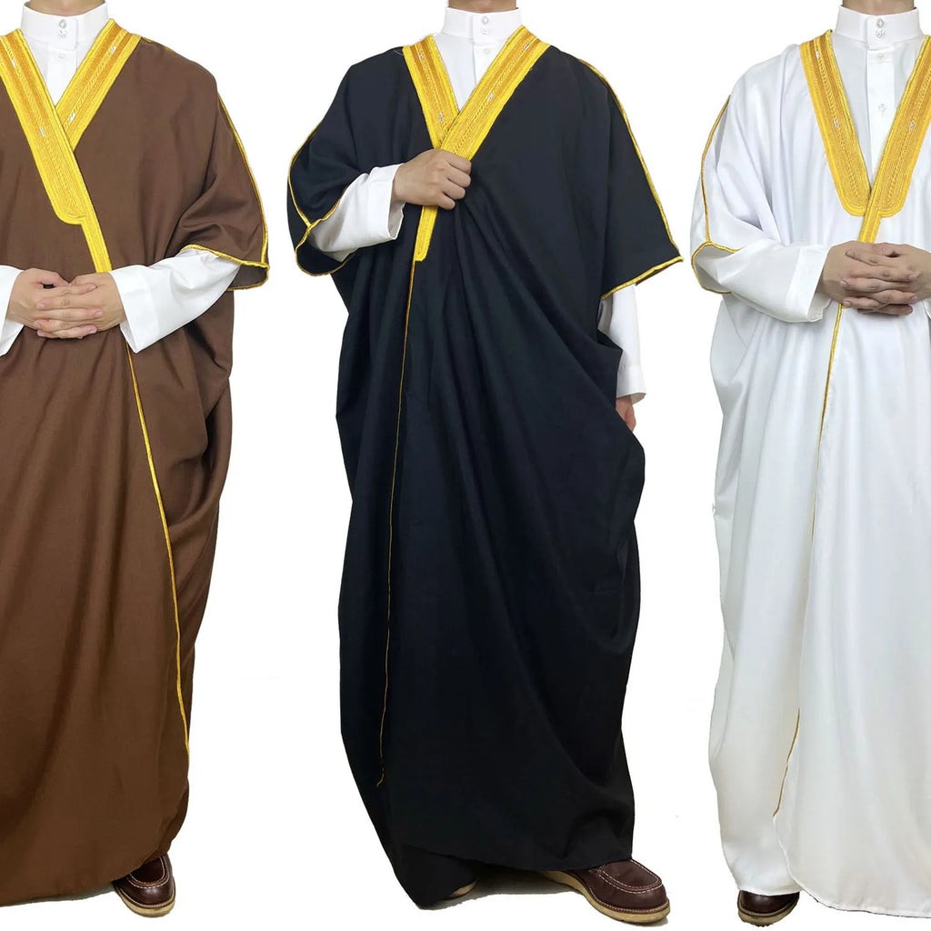Islamische Dubai Saudi Abayas Gebet Abaya Naher Osten Herren Robe Muslim Kleid Kimono Dishdasha Kleidung Kaftan Ramadan Jubba Thobe