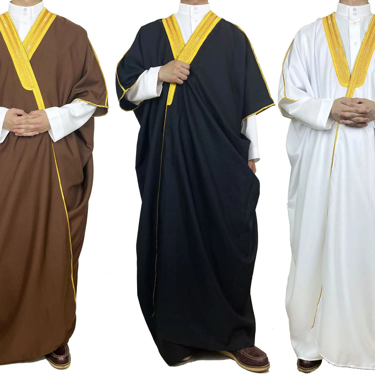 Islamische Dubai Saudi Abayas Gebet Abaya Naher Osten Herren Robe Muslim Kleid Kimono Dishdasha Kleidung Kaftan Ramadan Jubba Thobe