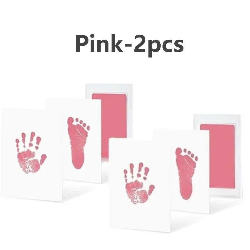 2 Set Baby Handprint Footprints Ink Pads Safe Non-toxic No-Touch Skin Inkless Inkpad Kits Pet Cat Dog Paw Prints Souvenirs Gifts