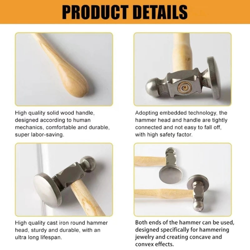 Schmuck Handwerk Holzgriff Hammer Ergonomischer Goldschmied Hammer für Heimwerker Dropshipping