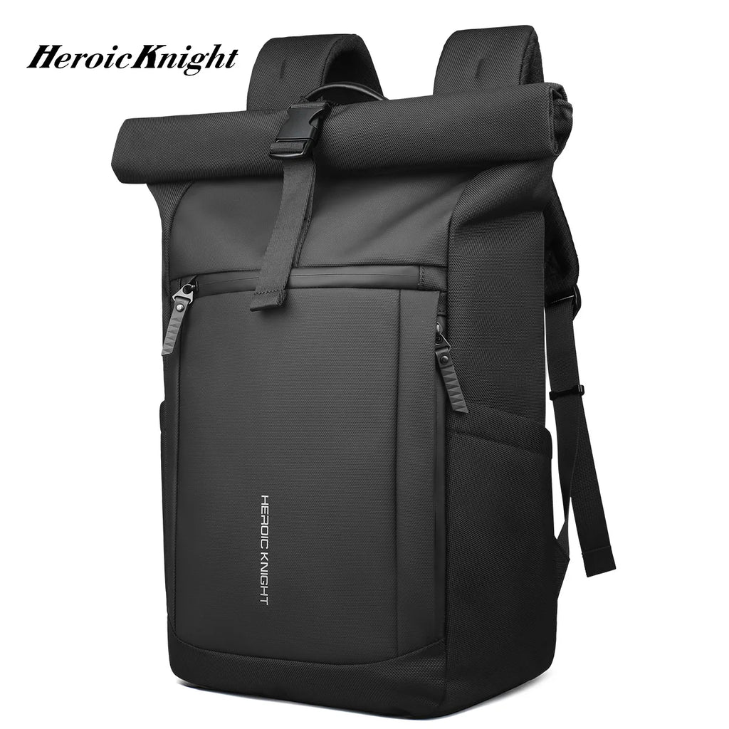 Heroic Knight Rolltop Laptop-Rucksack, erweiterbares, wasserabweisendes Fach, stilvoller Rucksack für Herren, lässiger Reiserucksack