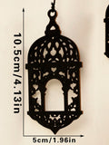 Hohle Mond- und Sternlaterne aus Holz – DIY-Ramadan-Hängedekoration, islamische Eid Mubarak-Festivaldekorationen, Ornament islamische Geschenke
