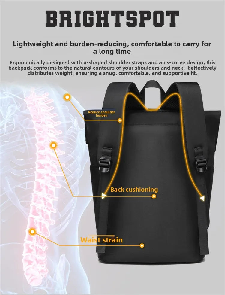 Europa und die Vereinigten Staaten: Neuer Roll-Top-Rucksack für Herren, Business- und Freizeitrucksack mit Rollverschluss.
