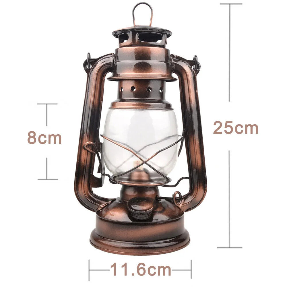 19/25cm Retro Classic Wrought Iron Lamp Lanterns Wick Portable Lights Oil Lantern Camping Hiking Home Decor