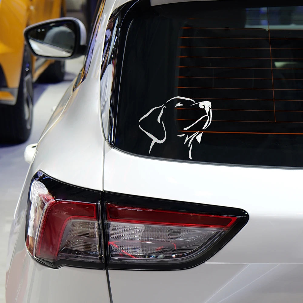 14x12cm Labrador Auto reflektierende Aufkleber Auto Vinyl Film niedlichen Hund Aufkleber für Fahrzeug fenster Motorrad Laptop Auto Zubehör