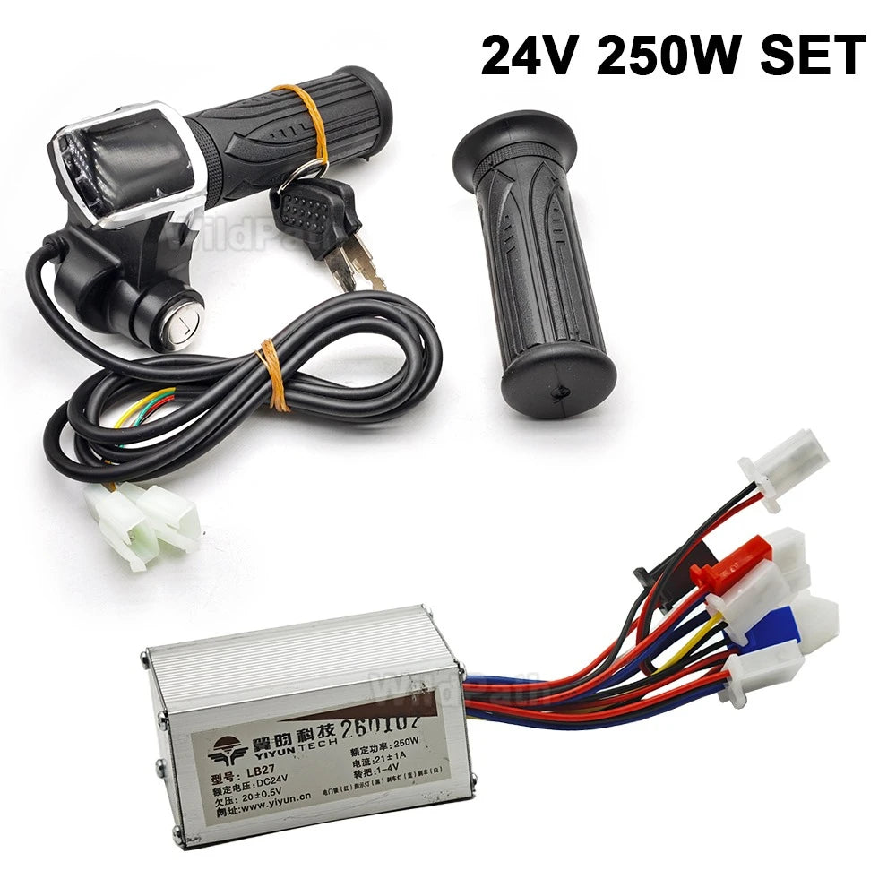 24V 36V 48V 250W 350W 500W 1000W Electric Bike Accessories Motor Brushed Controller Throttle Twist Grip with Reflective Stickers