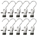 10pcs Stainless Steel Clothespins Laundry Clothes Pegs With Hook Portable Hanging Clothes Clip Wardrobe Clothes Organizer Hanger